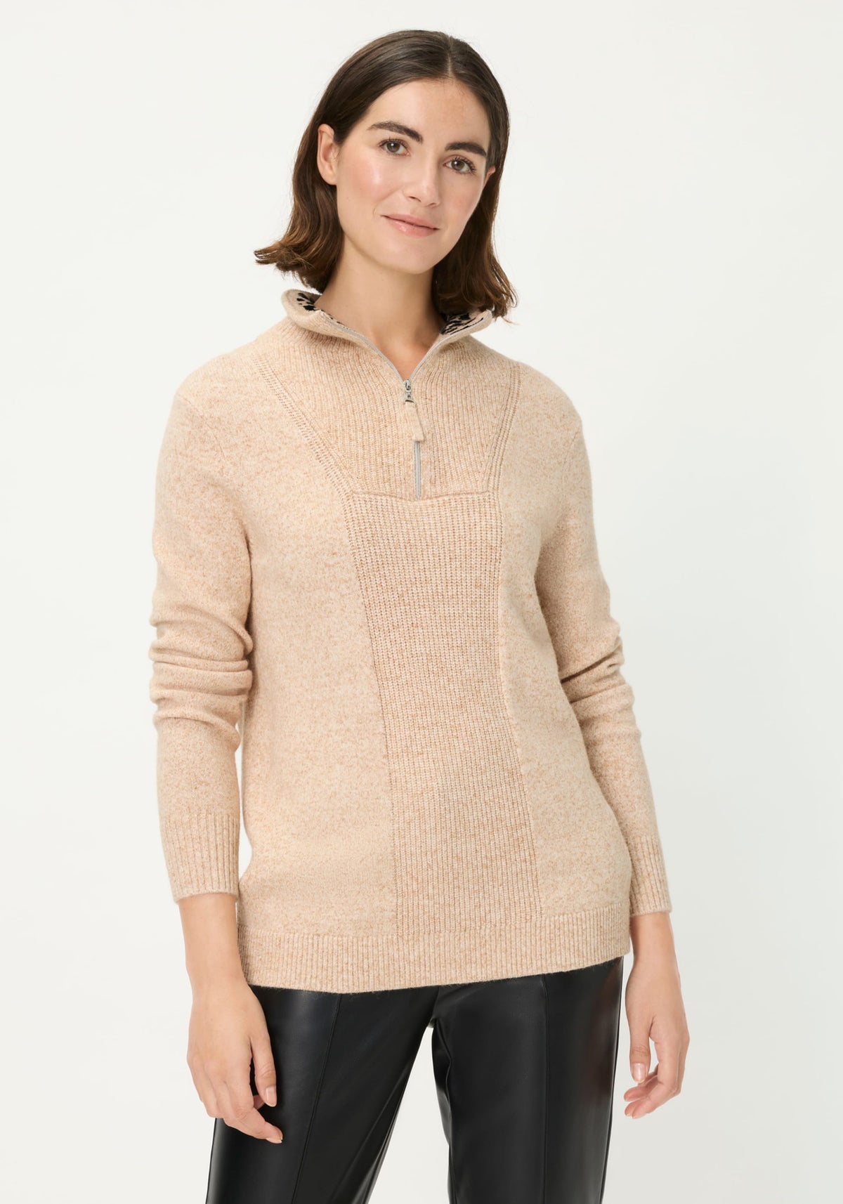 1/4 Zip Mock Neck Sweater