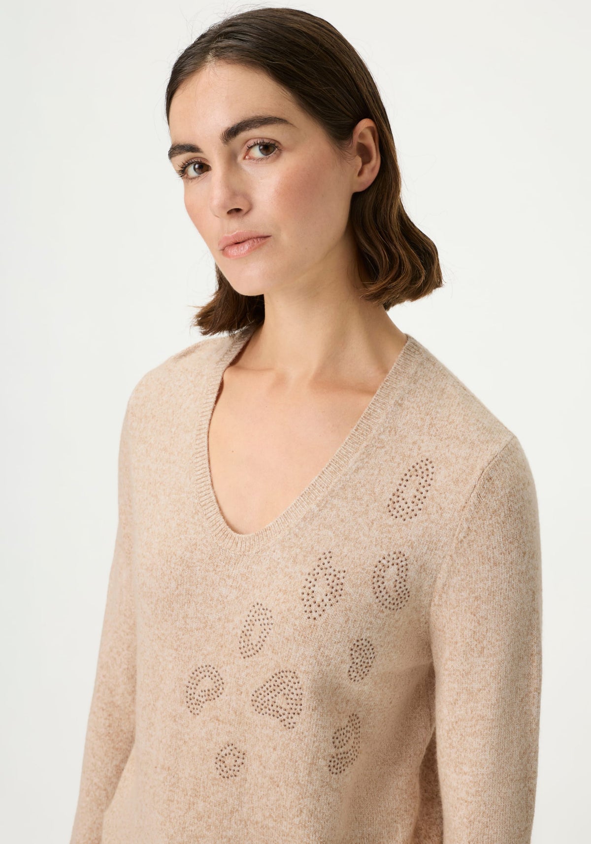 Pullover with Embellished Leo Accents