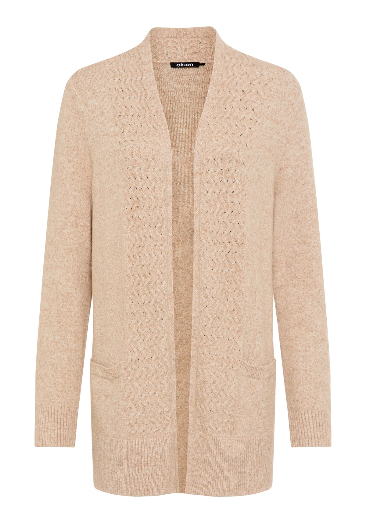 Cardigan long avec bordure en tricot torsadé