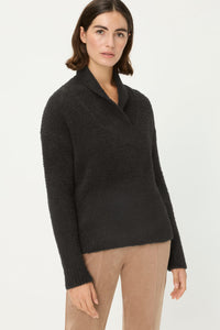 Plush Shawl Neck Sweater