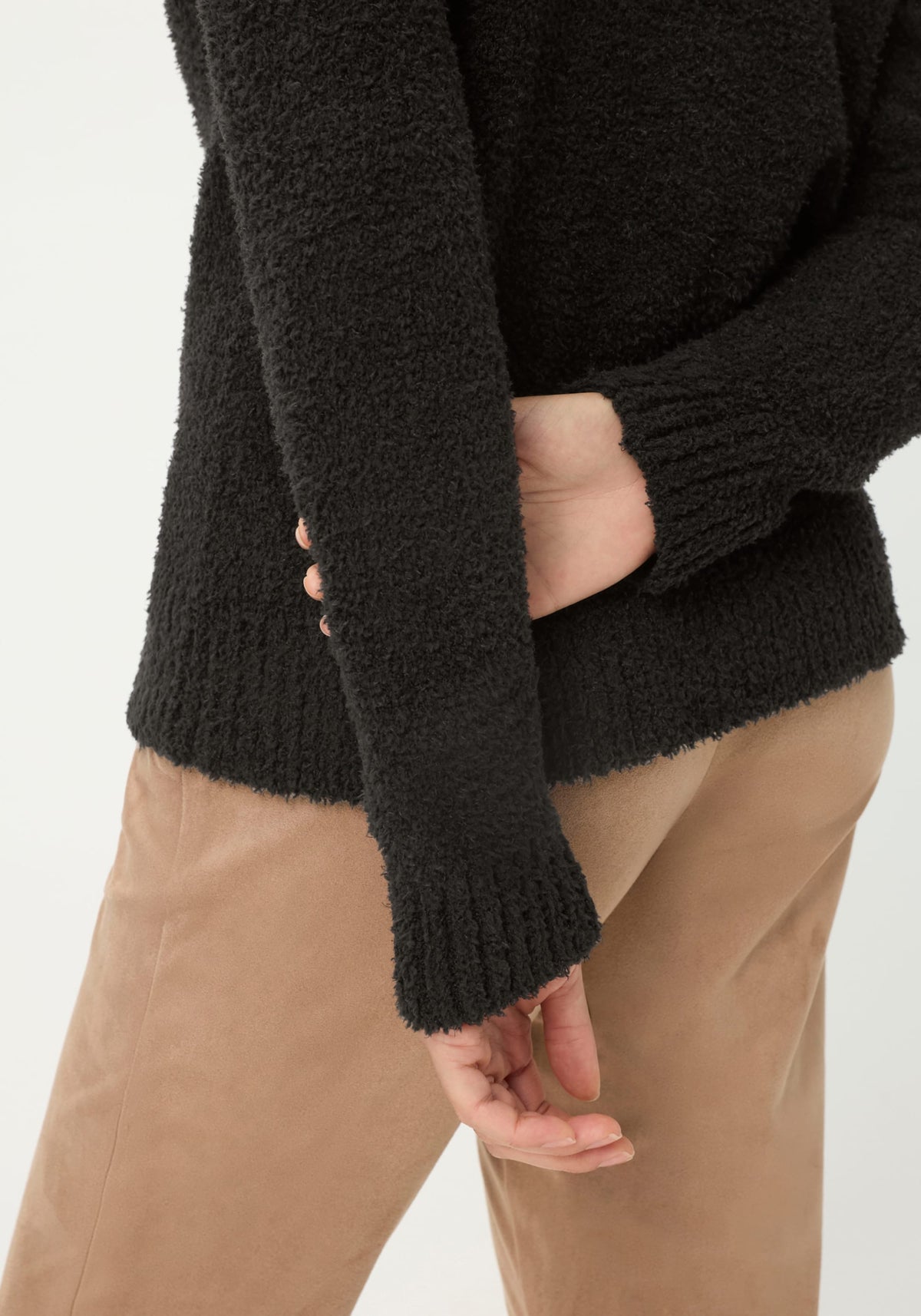 Plush Shawl Neck Sweater