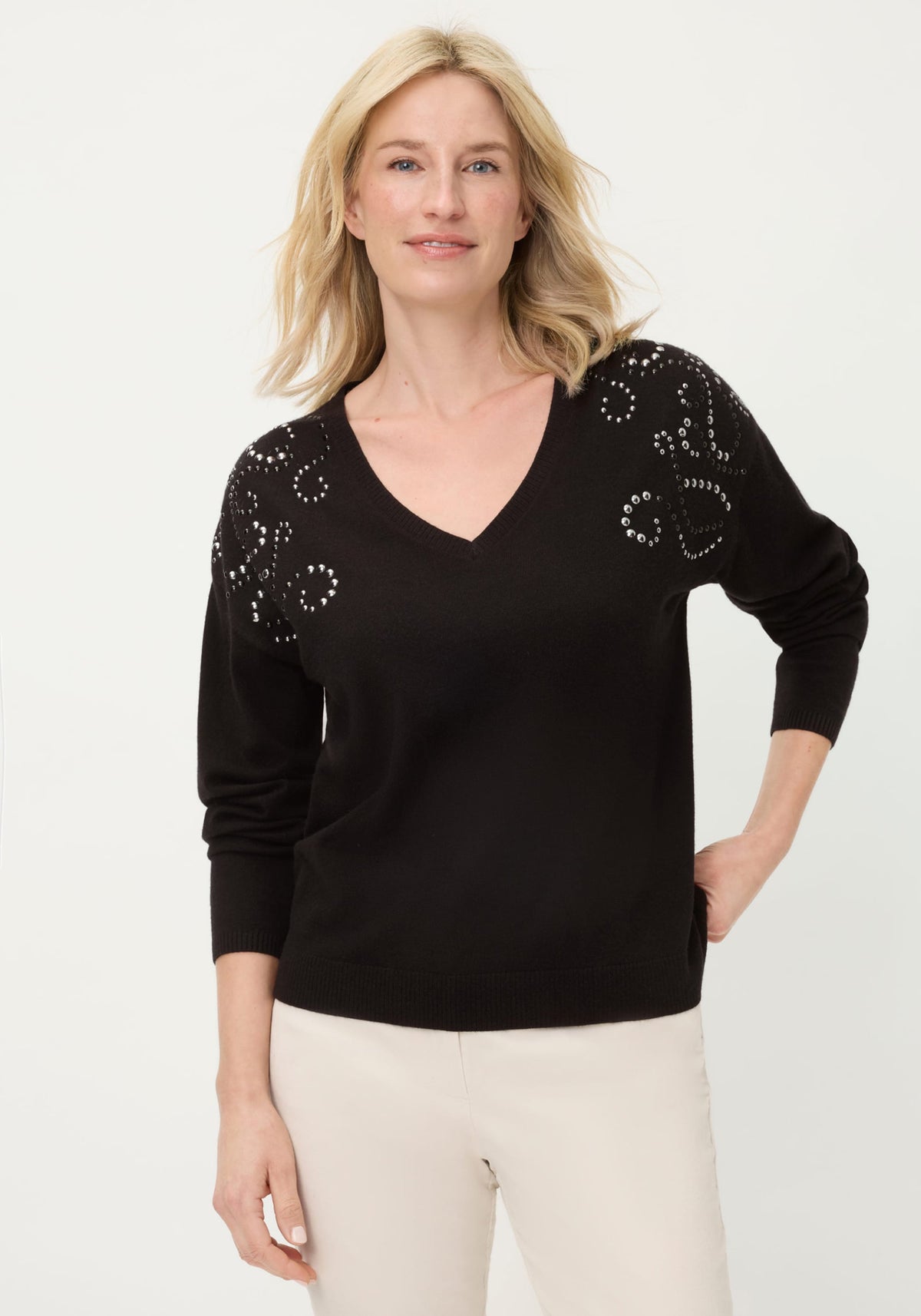 Pull en jauge fine avec ornements