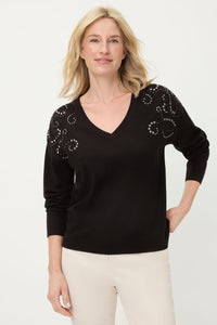 Pull en jauge fine avec ornements