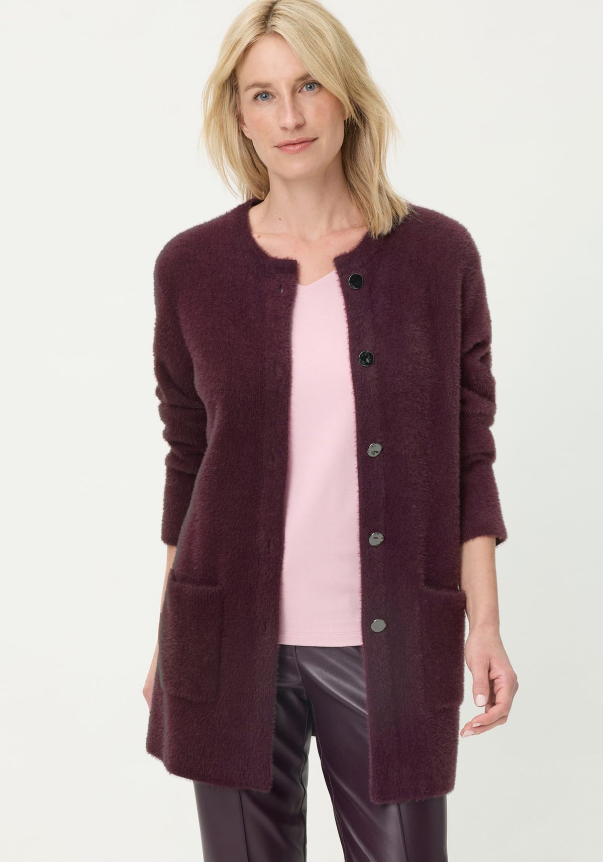 Eyelash Yarn Cardigan