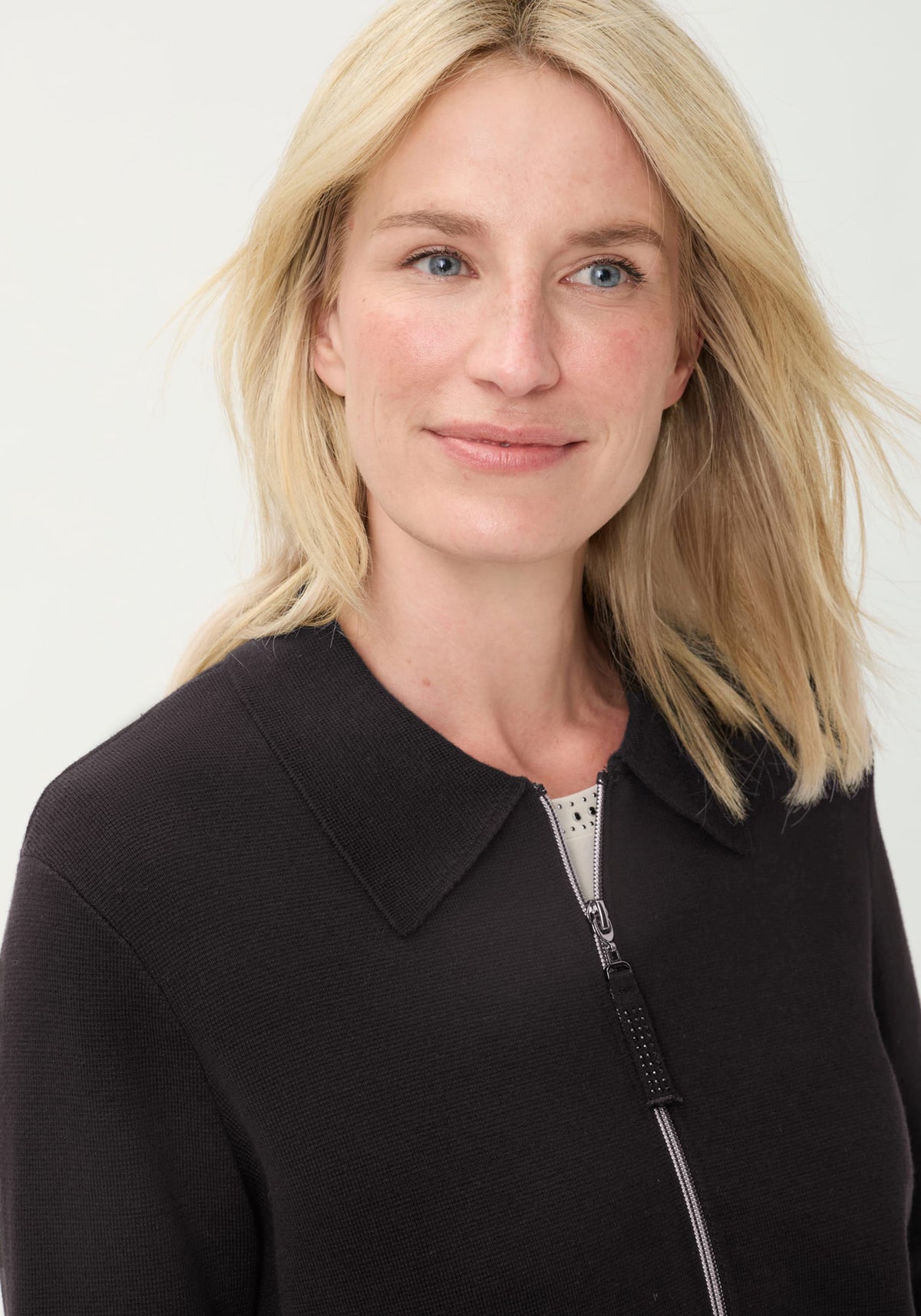 Collared Zip Front Cardigan