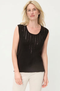 Rib Knit Shell with Sequin Detail