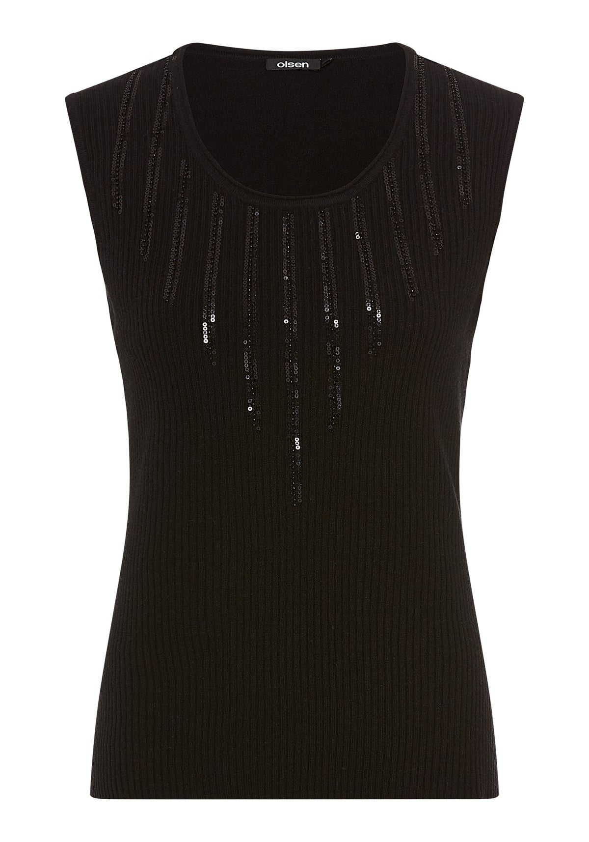 Coquille en tricot côtelé avec paillettes