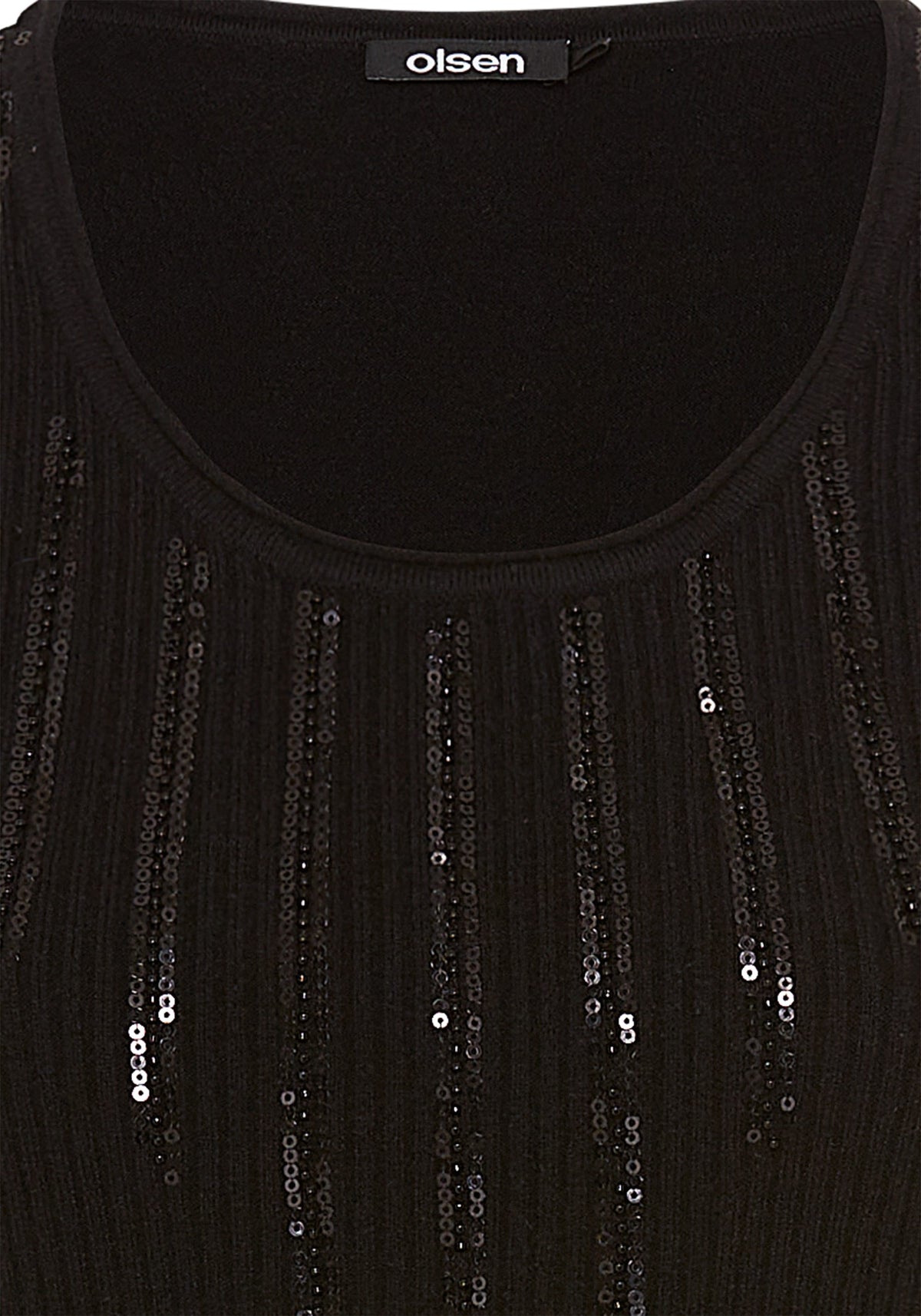 Coquille en tricot côtelé avec paillettes