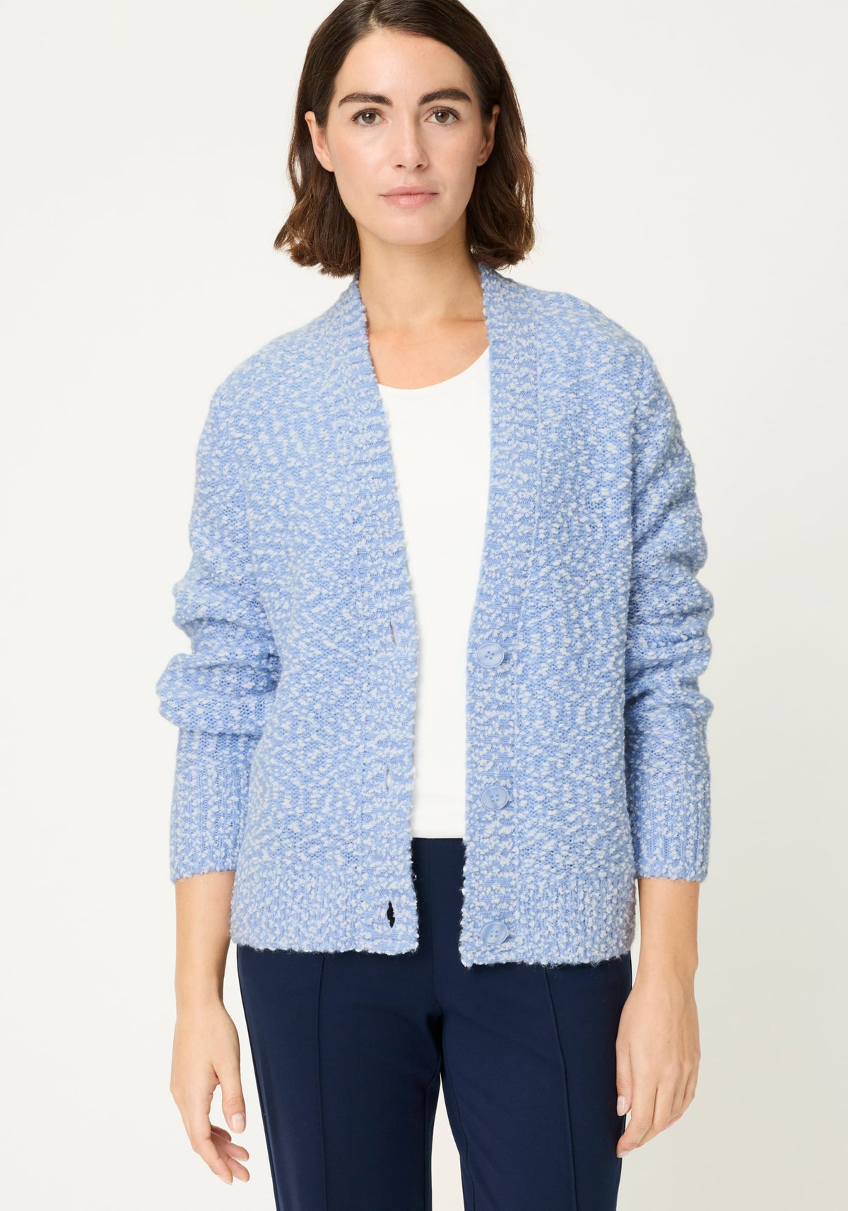 Two-Tone Boucle Cardigan