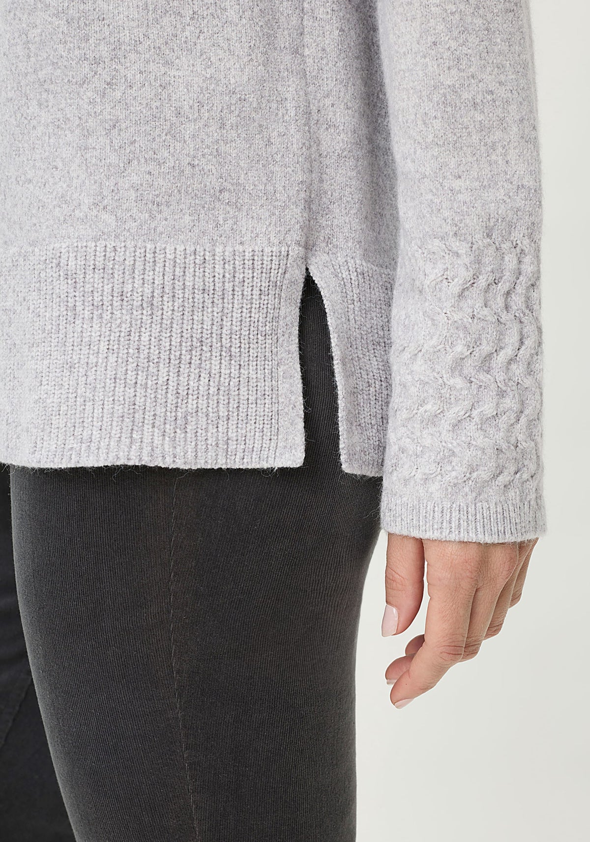 Melange Knit Mock Neck