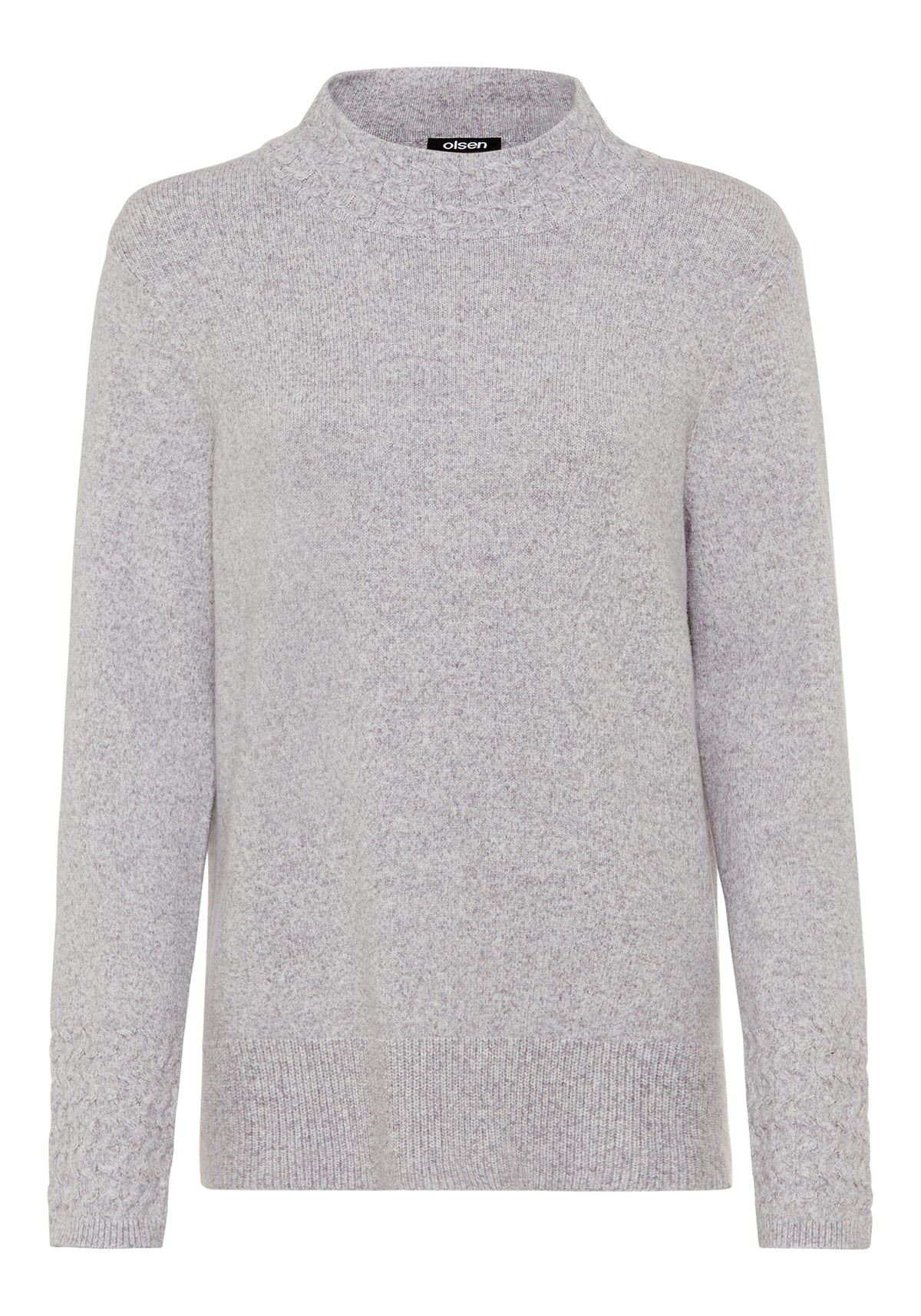 Melange Knit Mock Neck