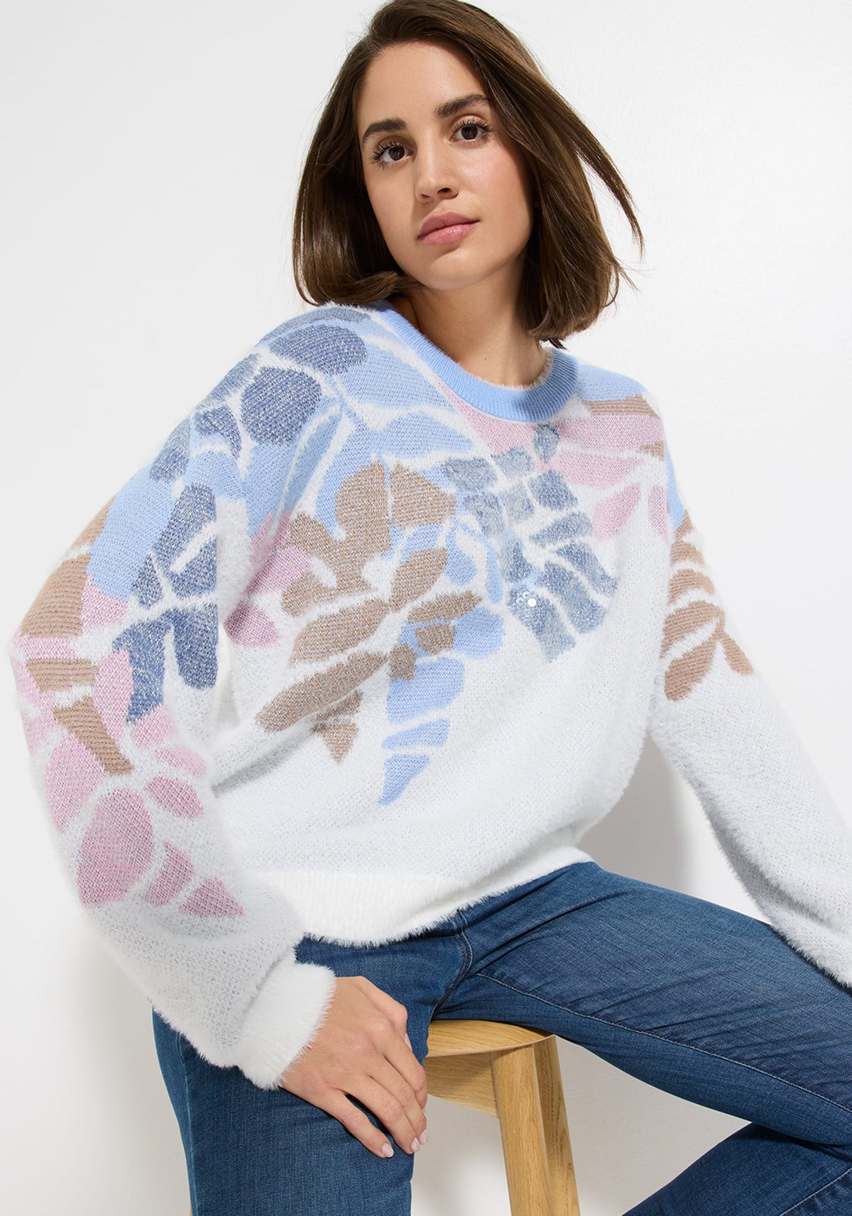 Floral Plush Sweater