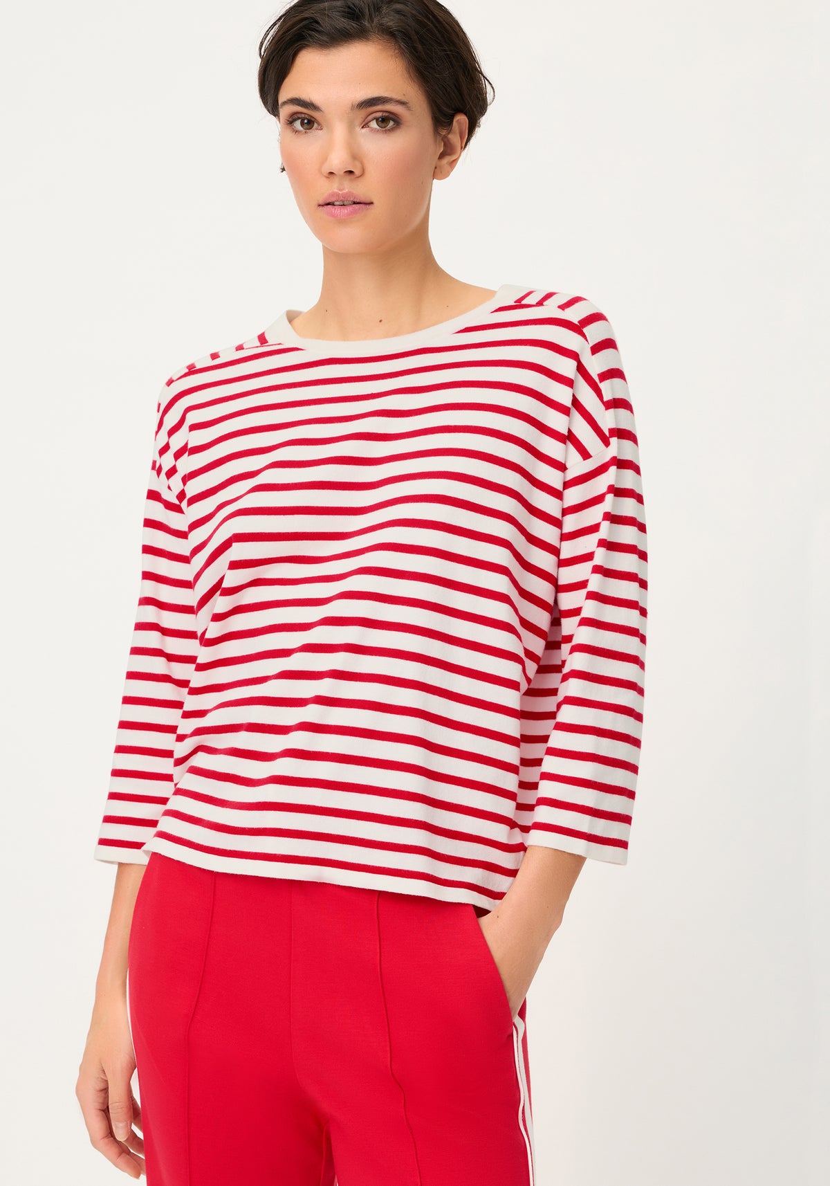 Pull en maille fine rayé