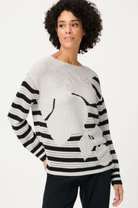 Abstract Open Knit Sweater