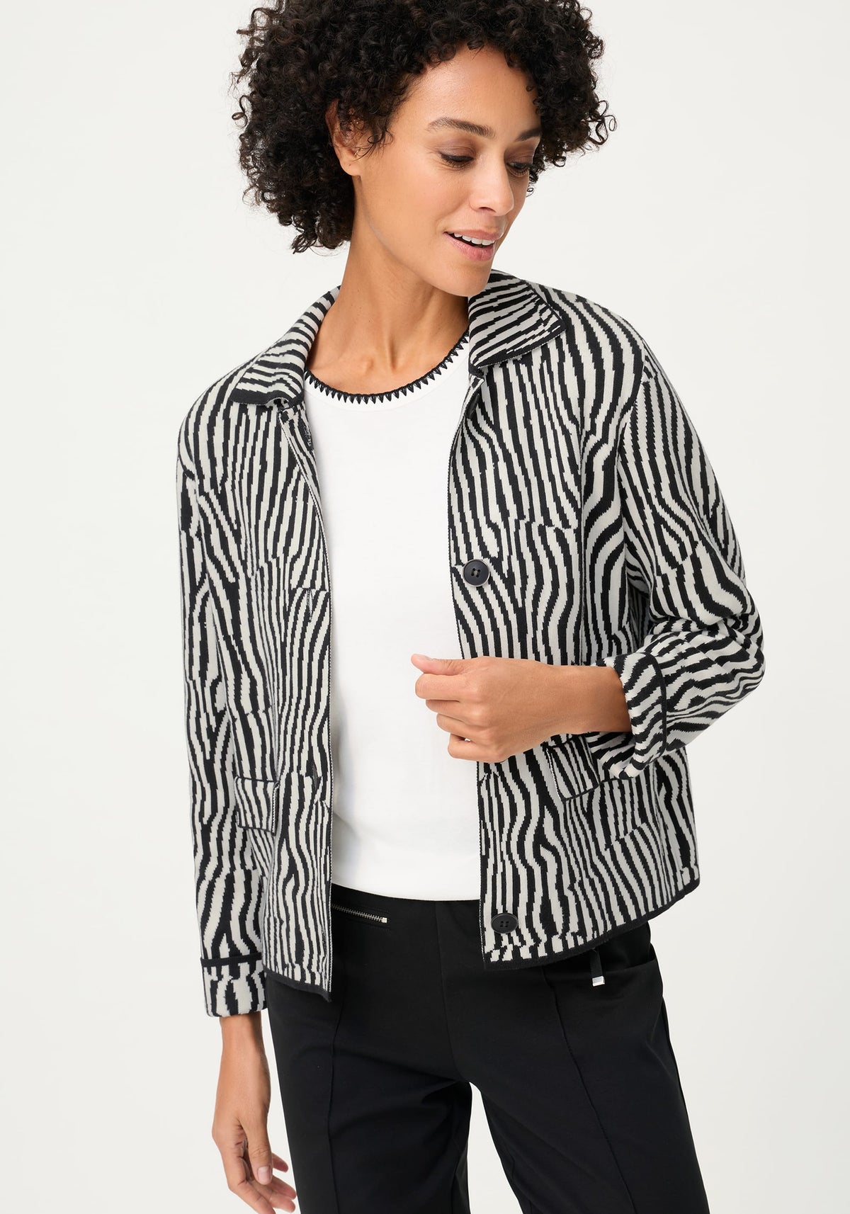 Modern Zebra Knit Cardigan