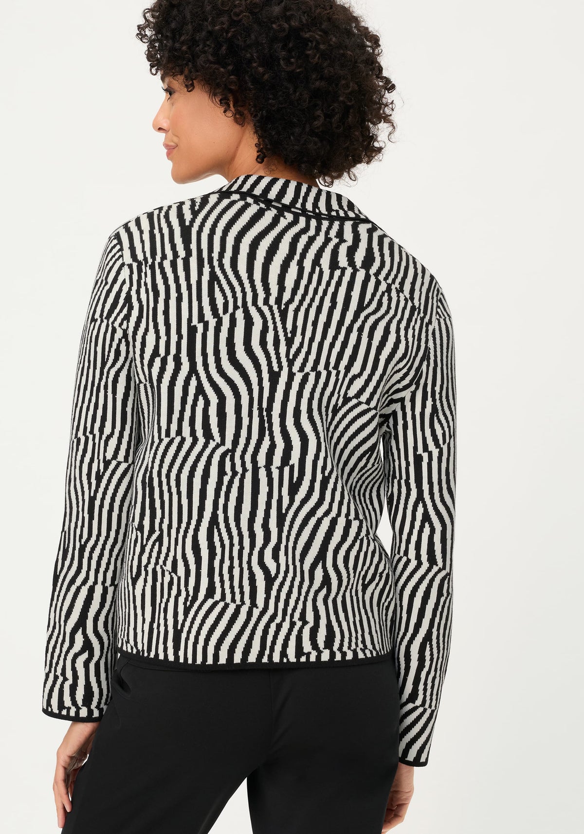 Modern Zebra Knit Cardigan