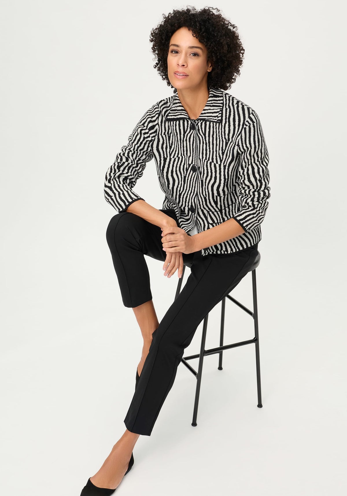 Modern Zebra Knit Cardigan