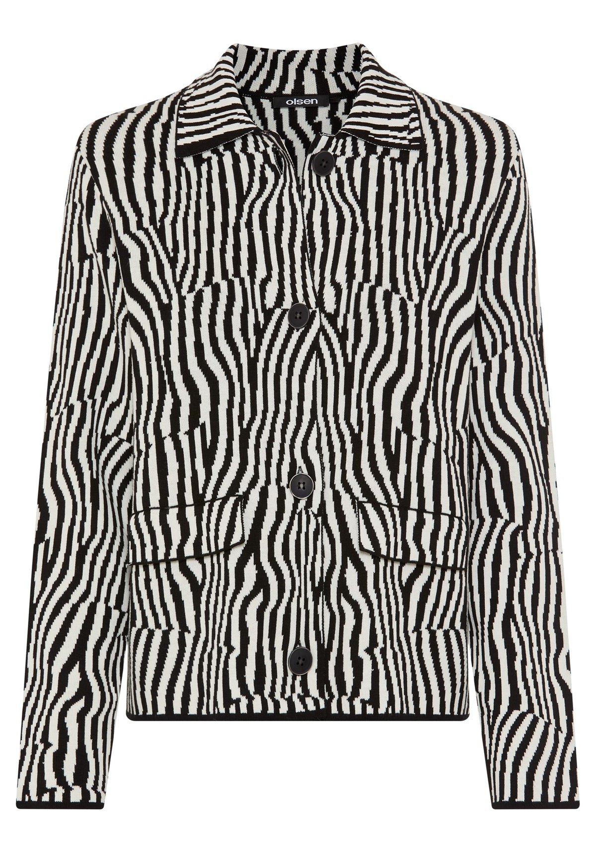 Modern Zebra Knit Cardigan