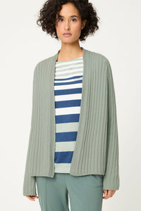 Cardigan ouvert en tricot côtelé