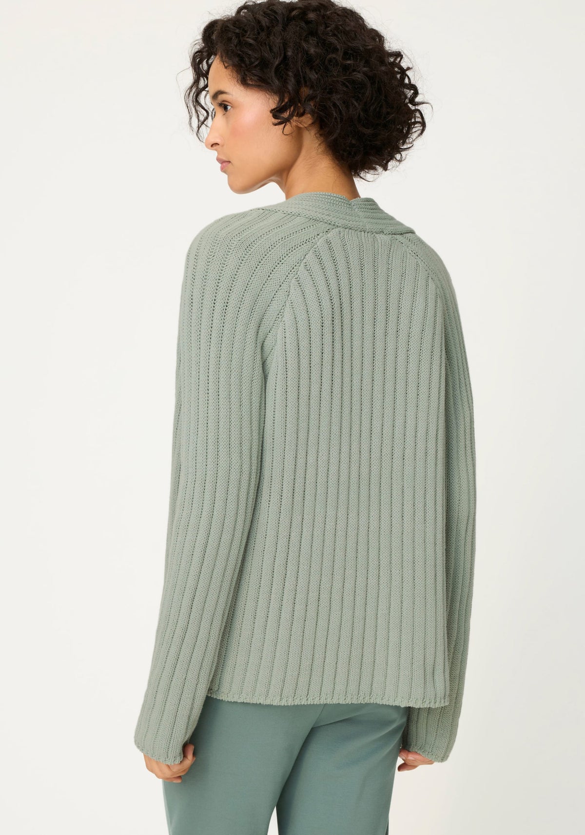 Cardigan ouvert en tricot côtelé