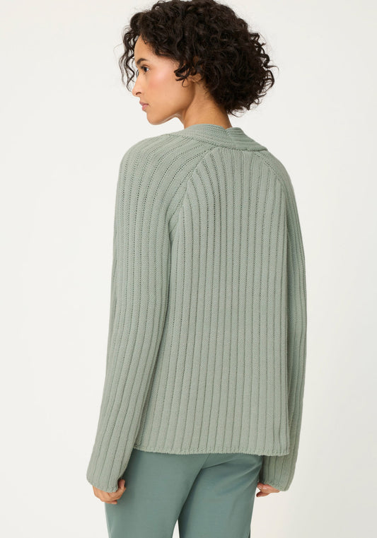 Cardigan ouvert en tricot côtelé