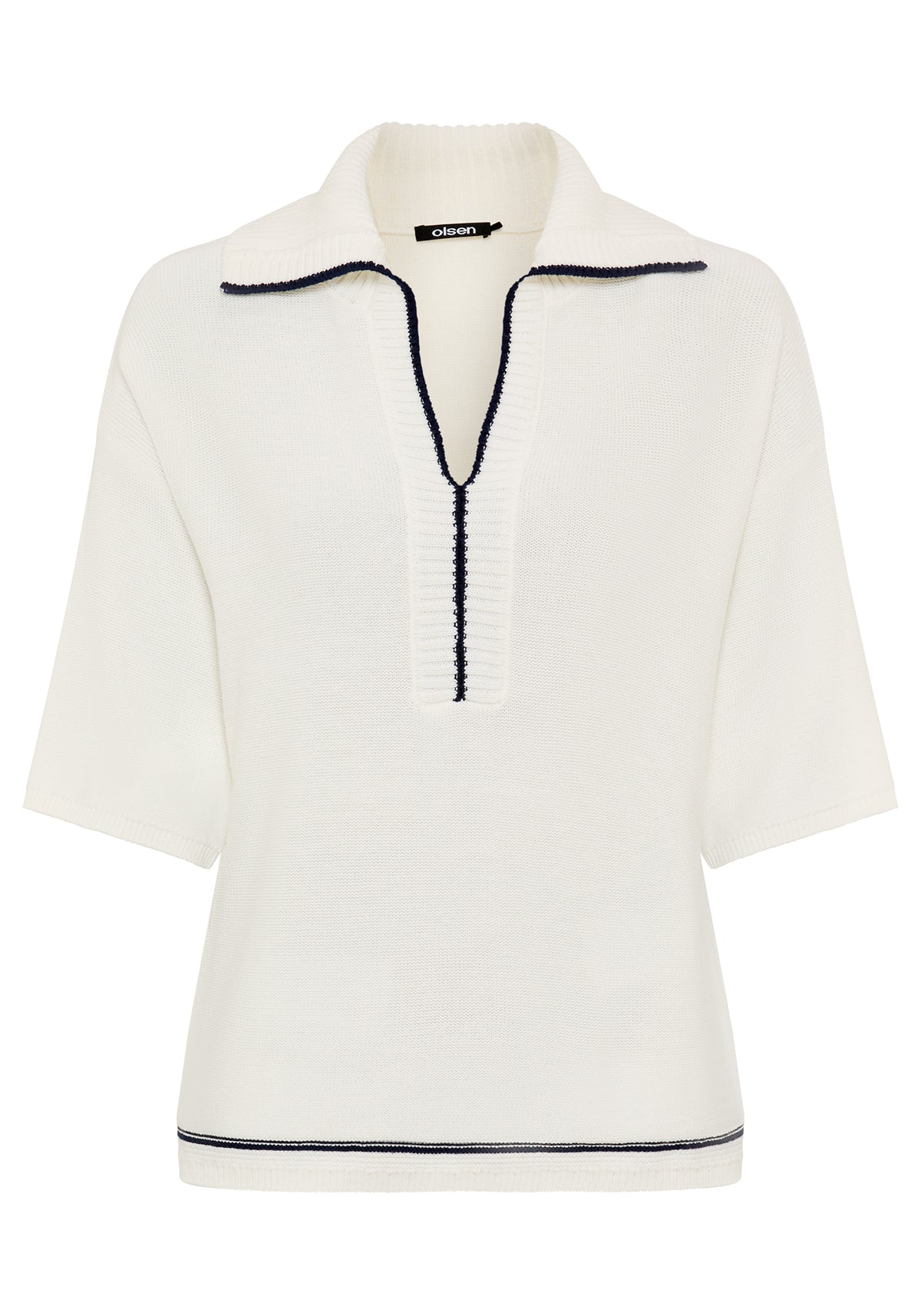 Split-Neck Polo Sweater