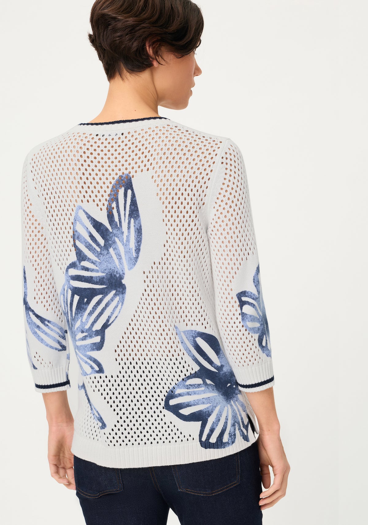 Floral Ajour Knit Sweater