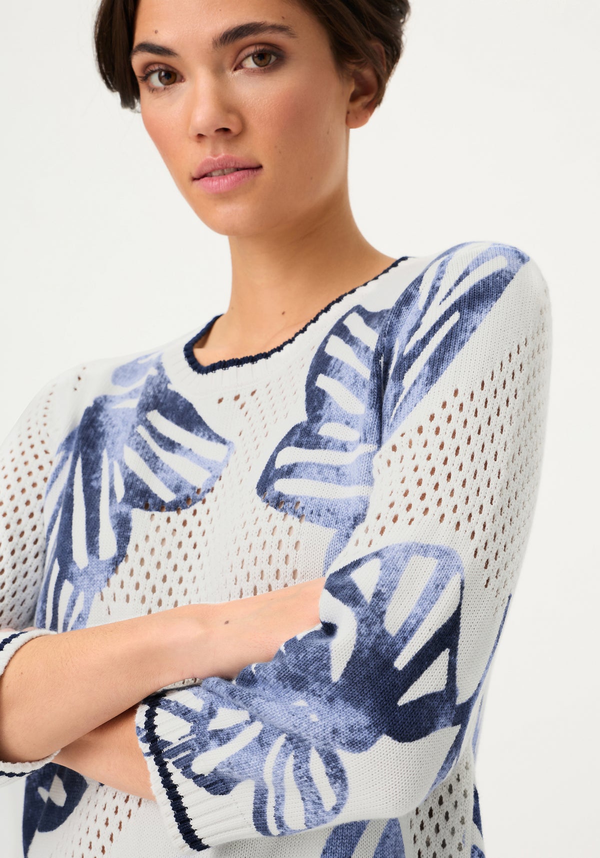 Floral Ajour Knit Sweater