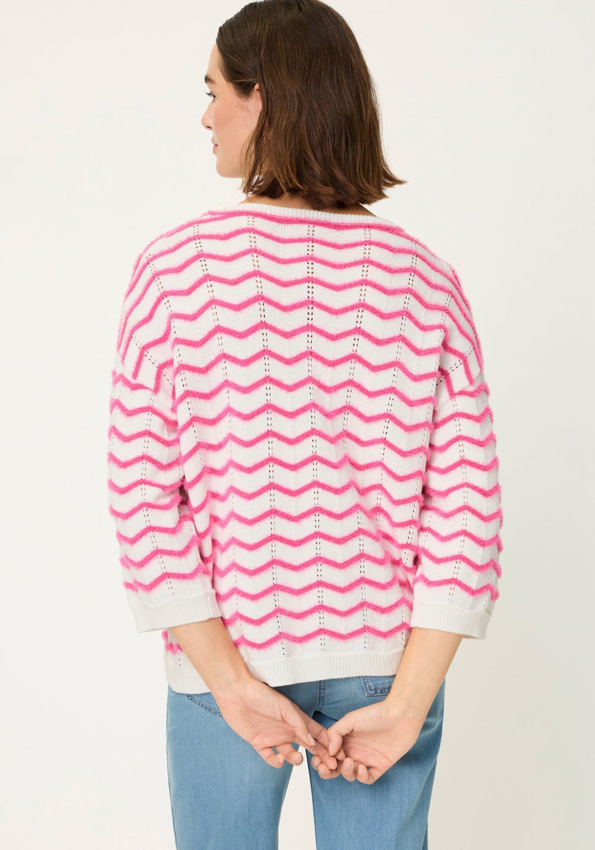 Chevron Eyelash Knit Sweater