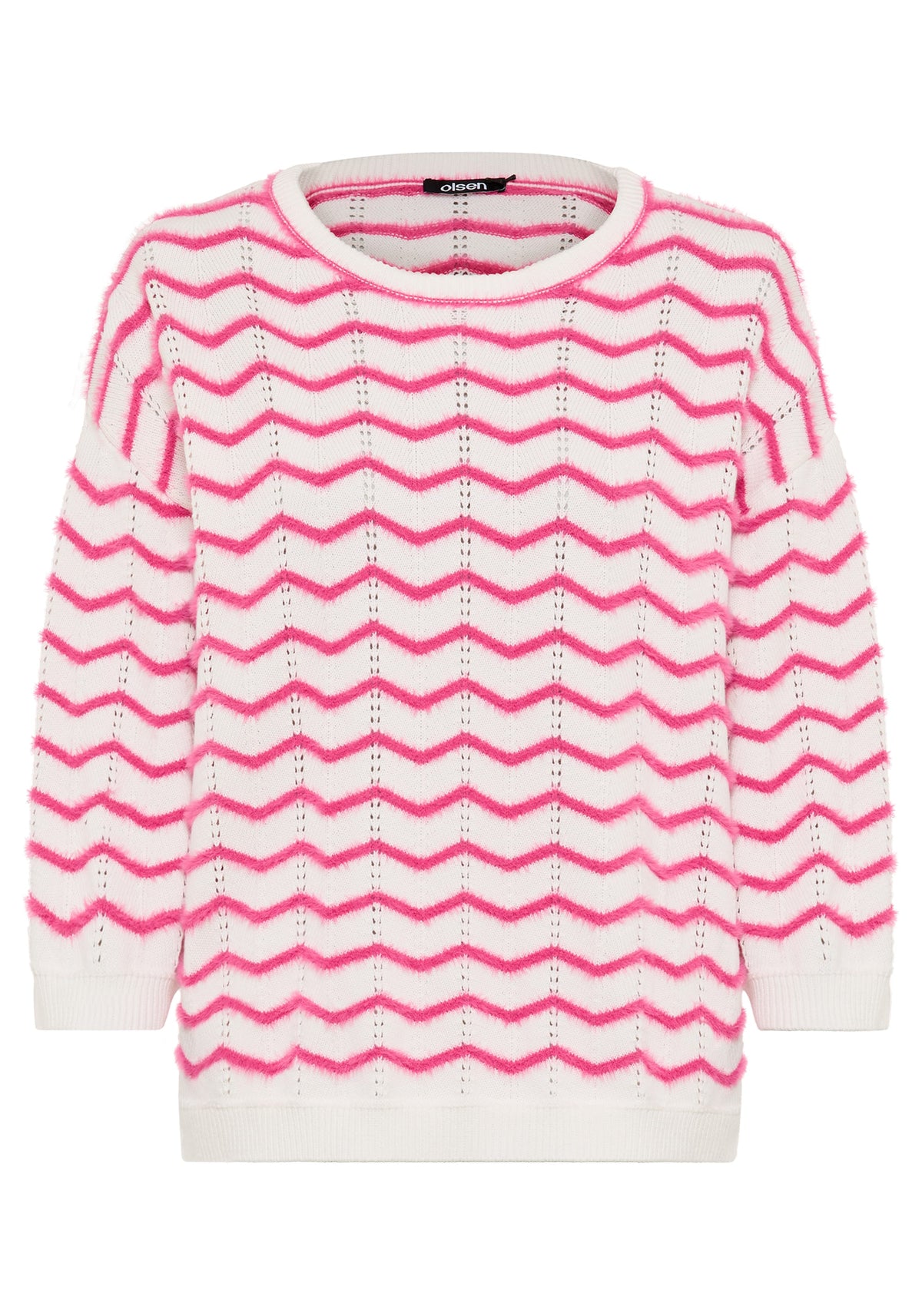 Chevron Eyelash Knit Sweater