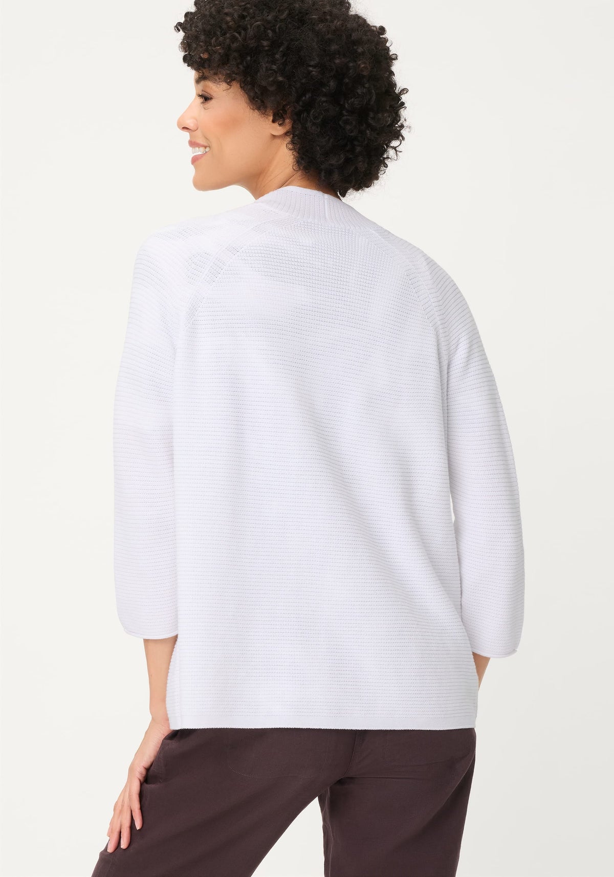 Cardigan ouvert en tricot côtelé