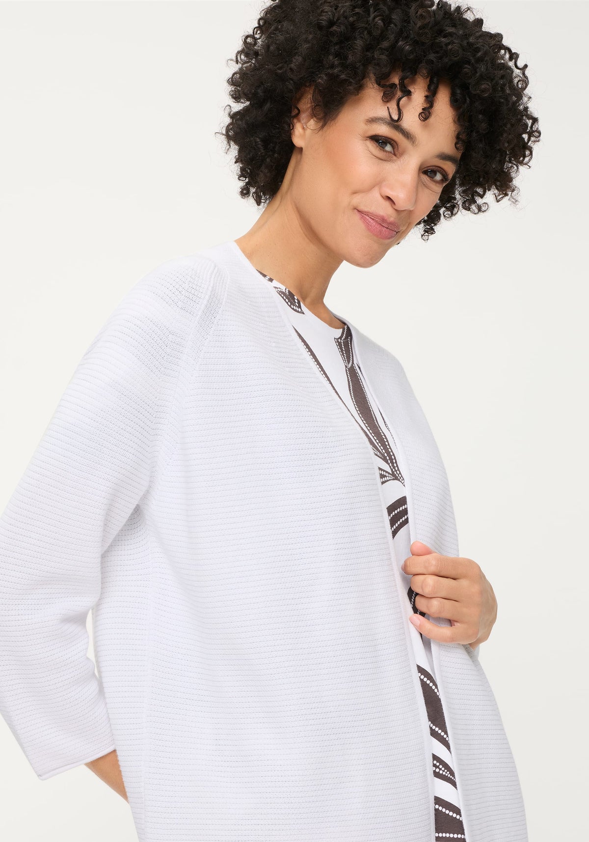 Cardigan ouvert en tricot côtelé