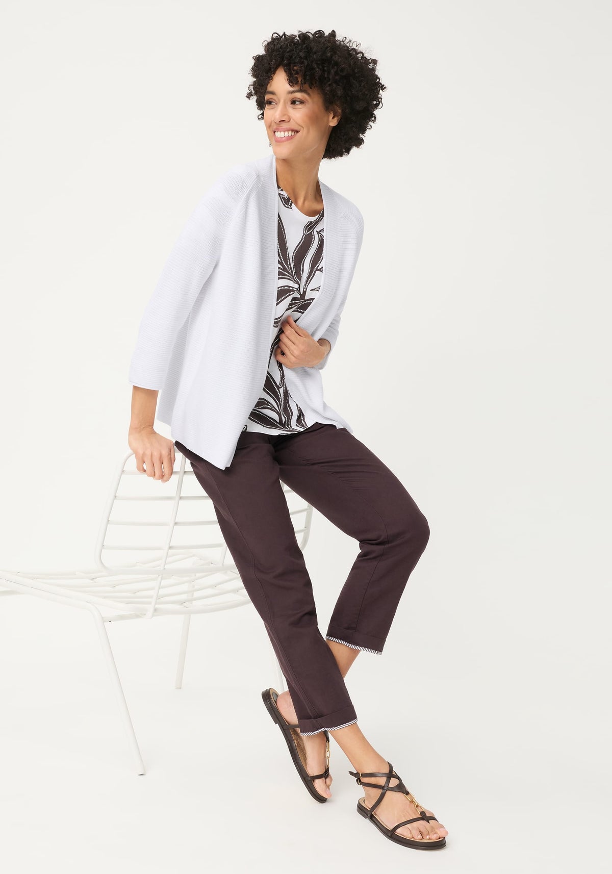 Cardigan ouvert en tricot côtelé