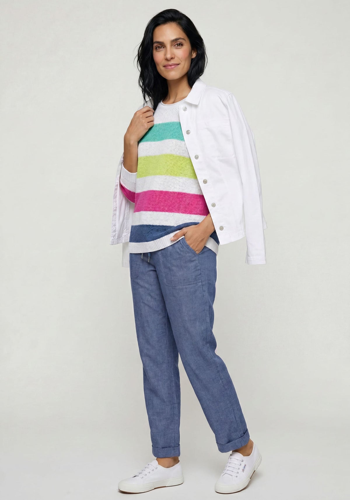 Stripe Tape Yarn Sweater