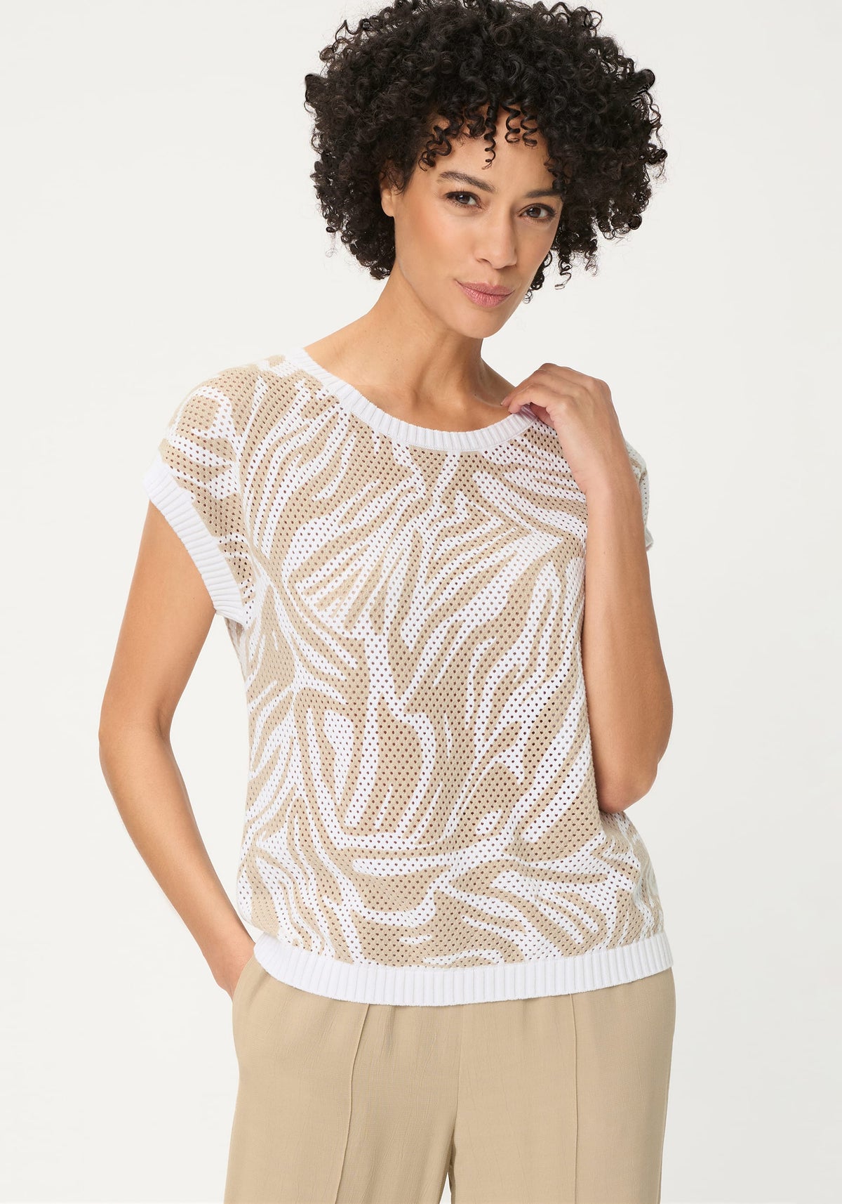 Ajour Knit Neo Zebra Sweater