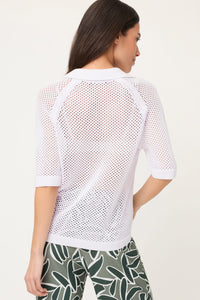 Ajour Knit Polo Sweater
