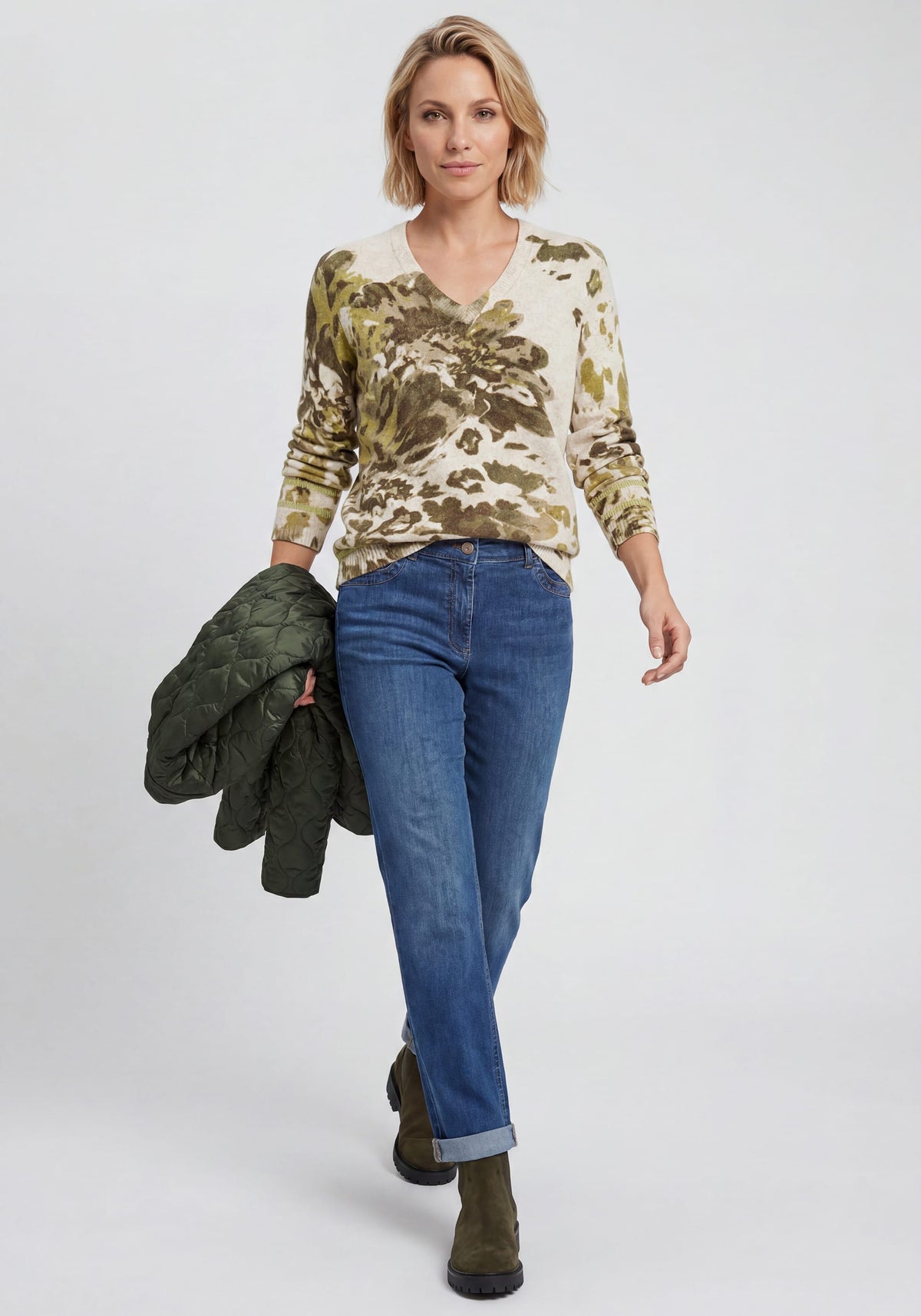 Abstract Floral Sweater