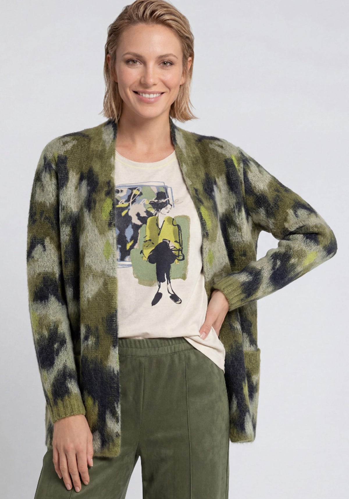Soft Camo Knit Cardigan