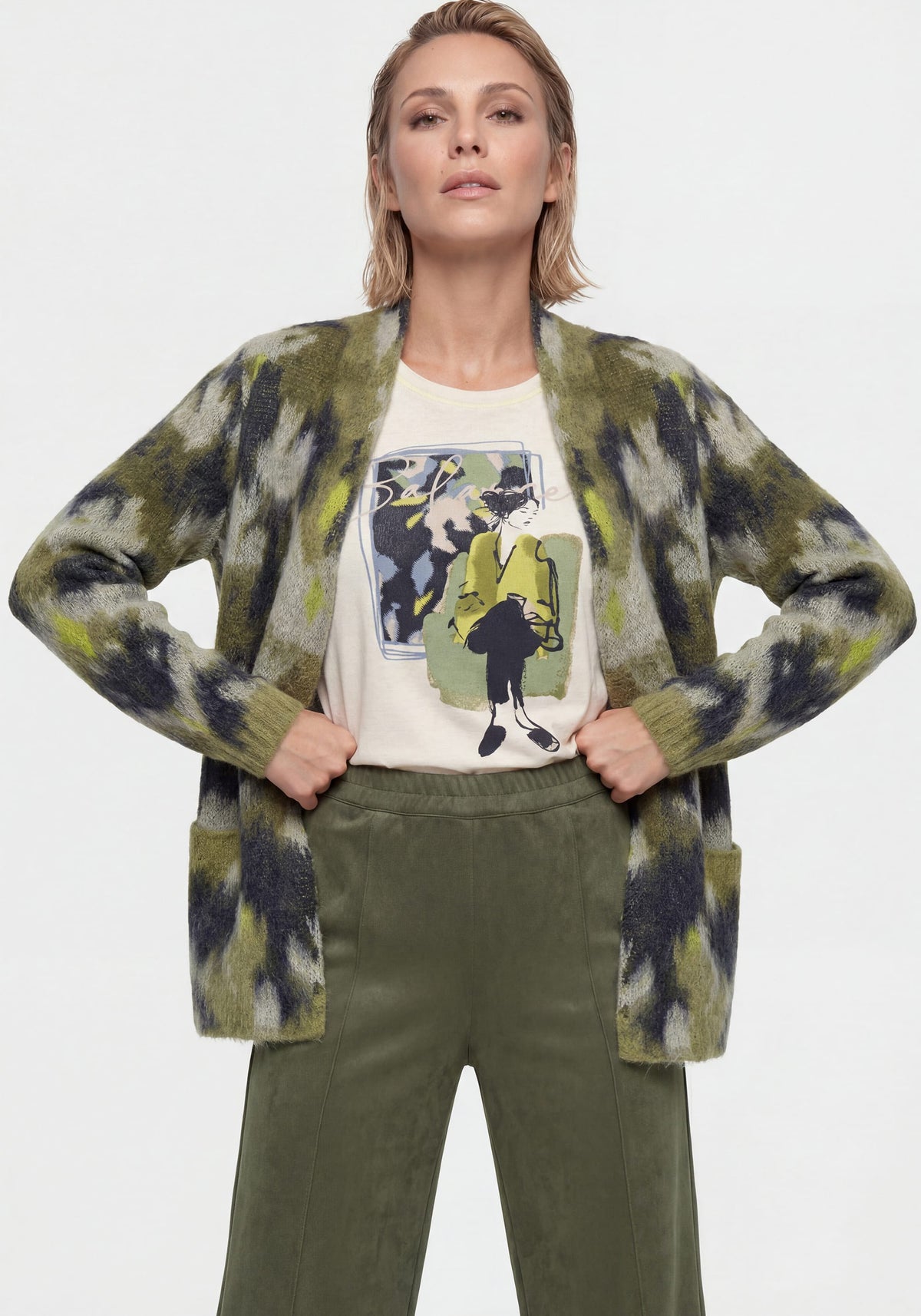 Soft Camo Knit Cardigan