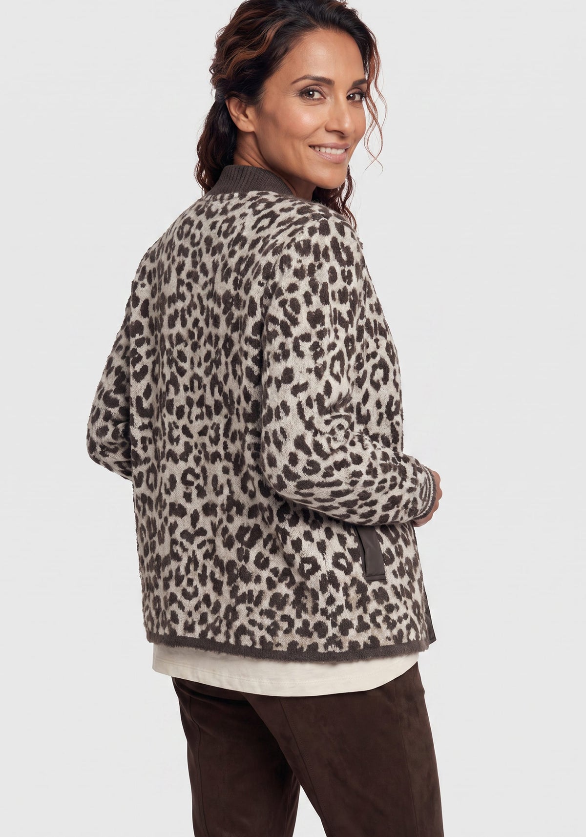 Feather Yarn Leopard Cardigan