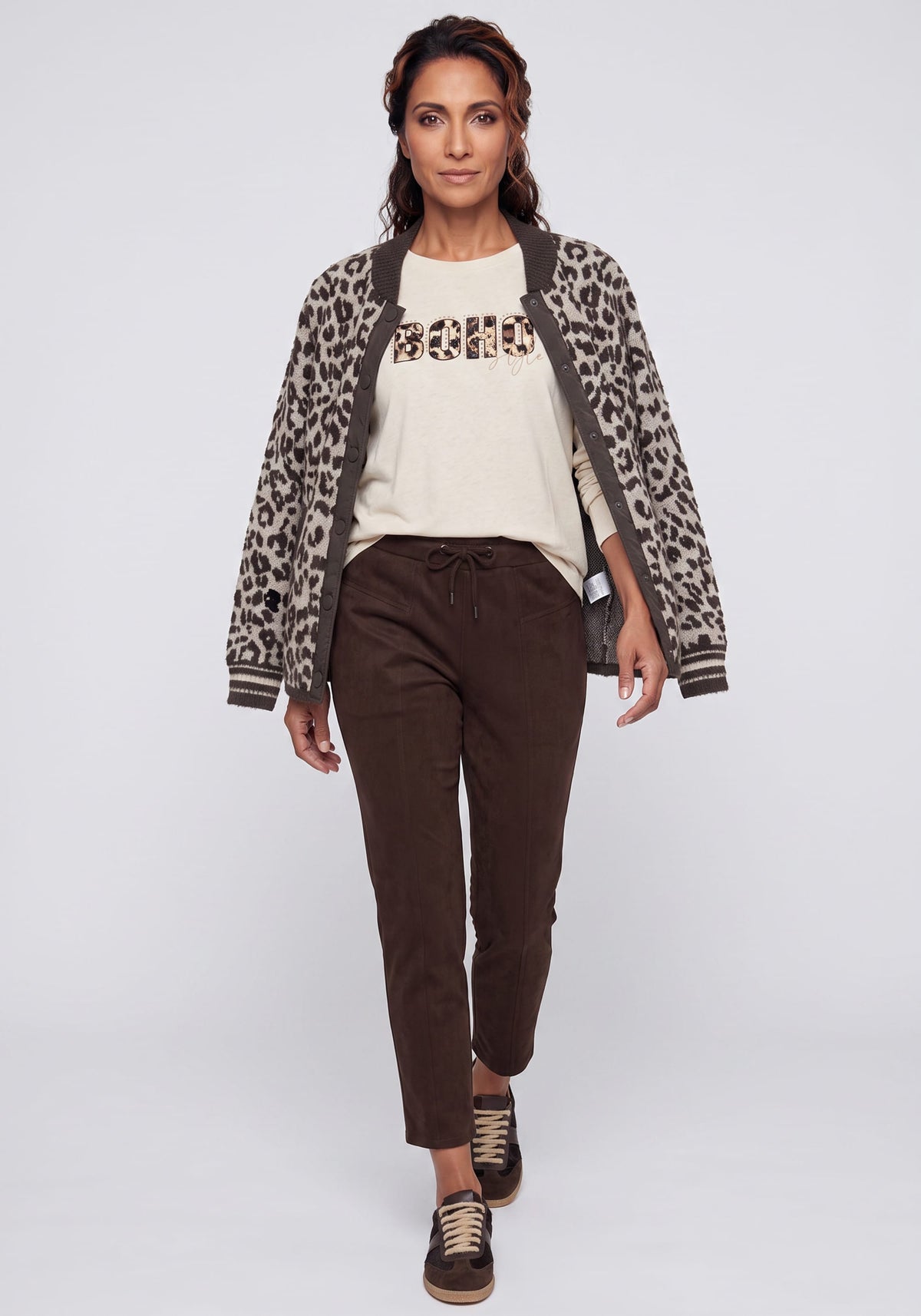 Feather Yarn Leopard Cardigan