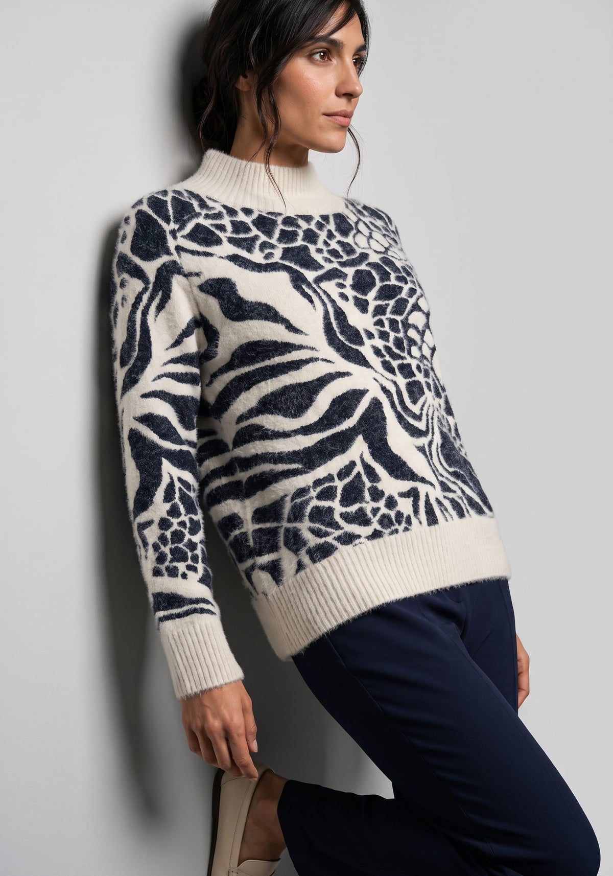 Pull en laine à motif « Graphic Feather »