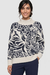 Graphic Feather Yarn Sweater