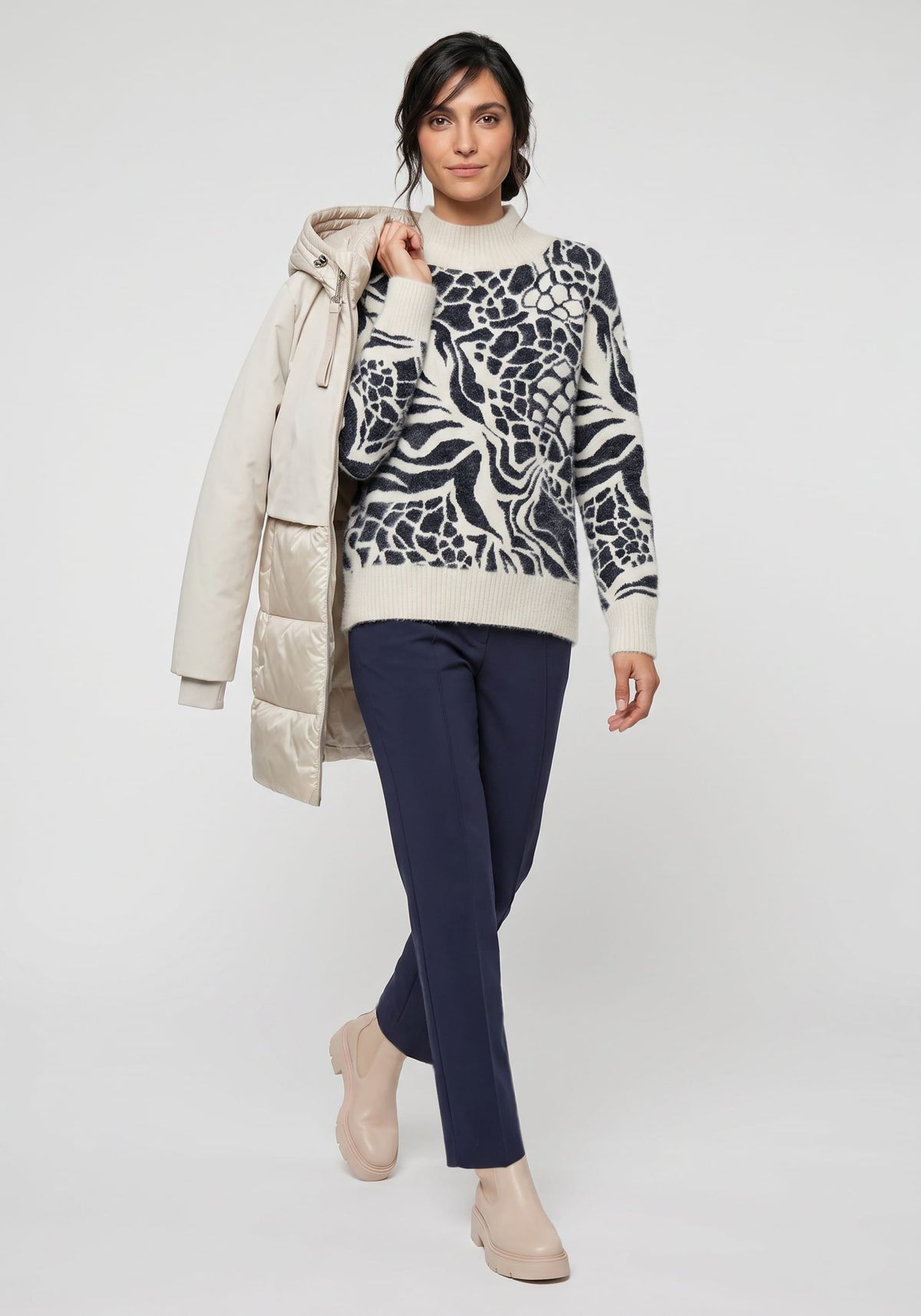 Pull en laine à motif « Graphic Feather »