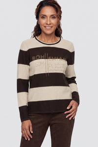 Pull à rayures et imprimé