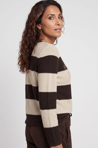 Pull à rayures et imprimé