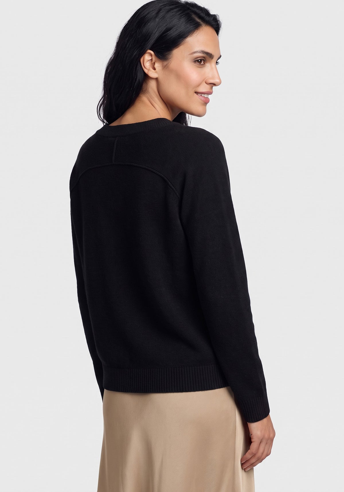 Solid V-Neck Sweater