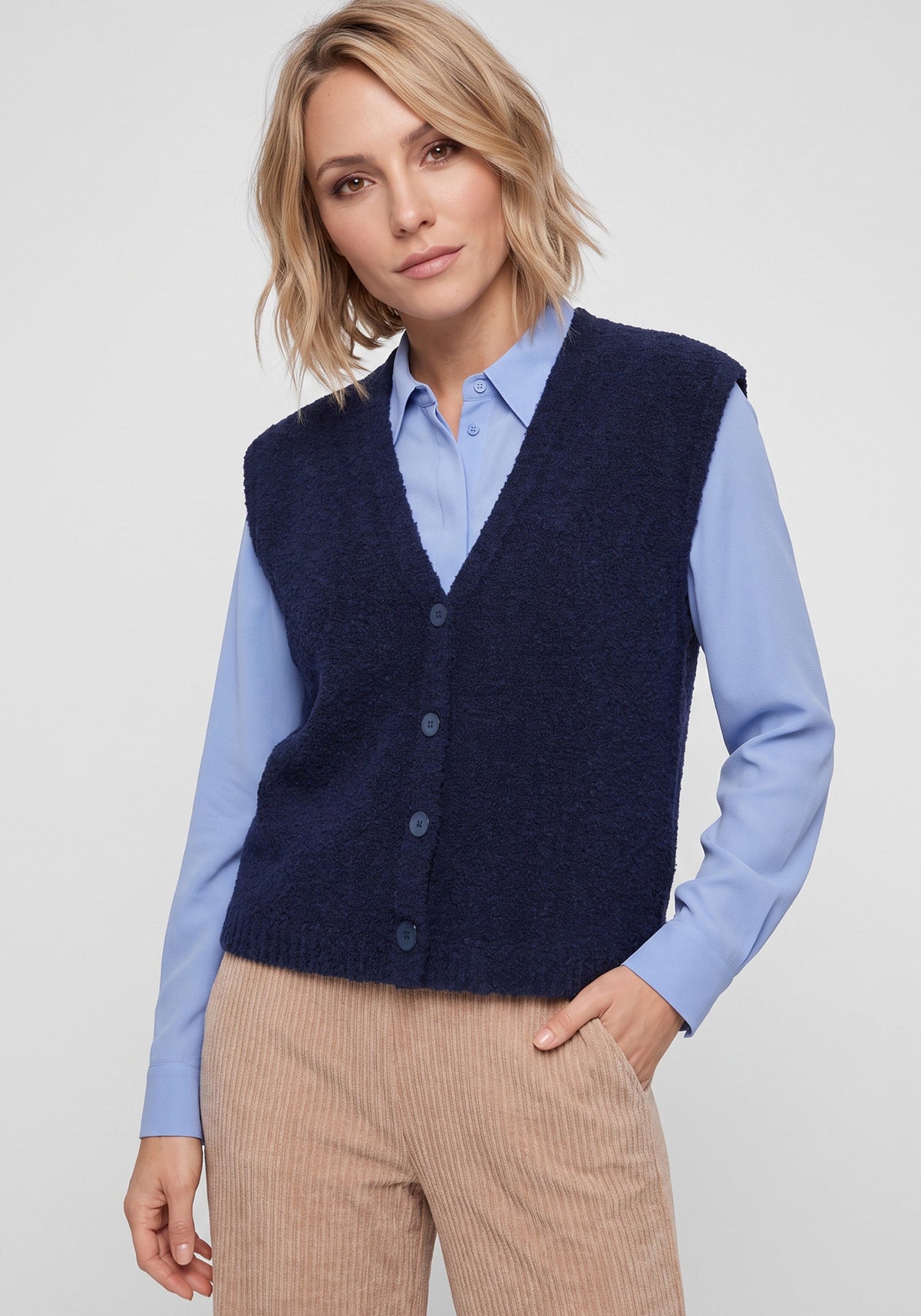 Gilet en maille bouclée