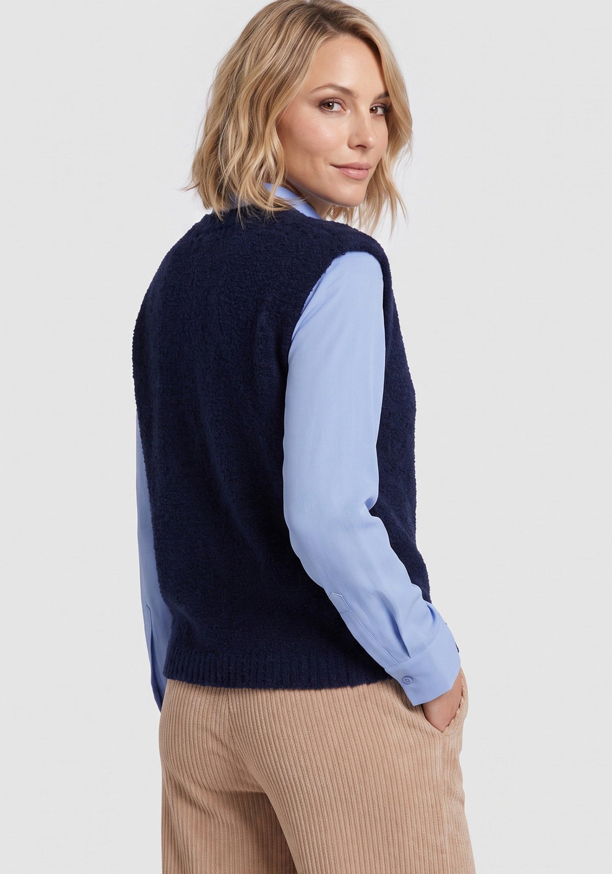Gilet en maille bouclée