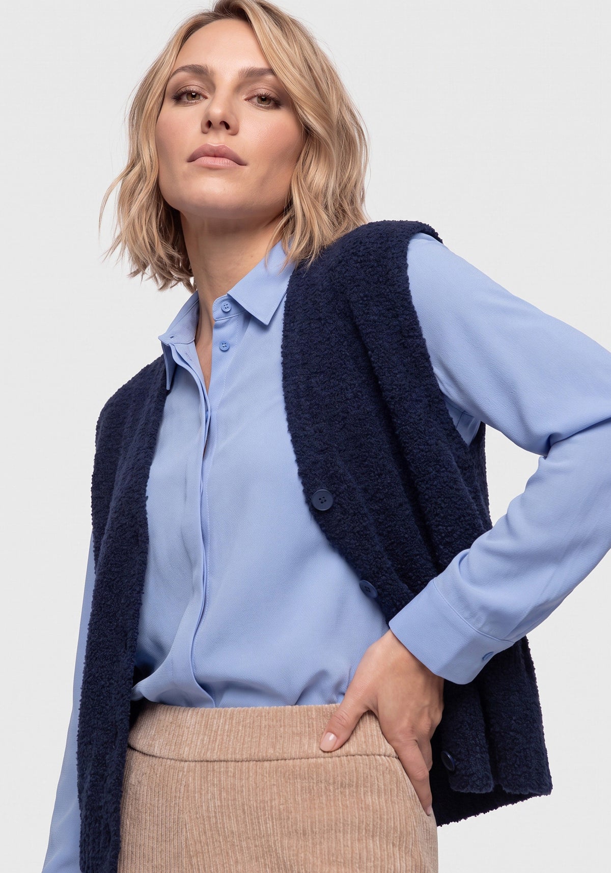 Gilet en maille bouclée